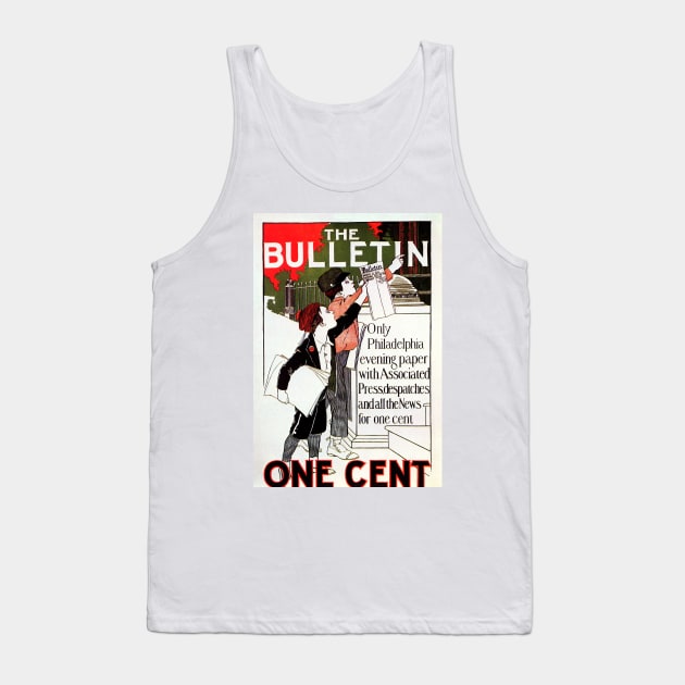 THE BULLETIN One Cent Philadelphia Evening Paper Vintage Newspaper Advertisement Tank Top by vintageposters